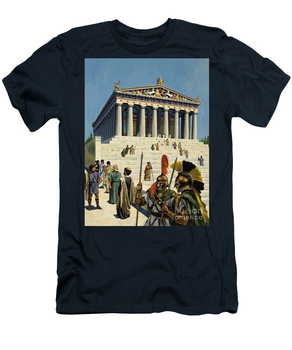 Soldier T-Shirt featuring the painting Parthenon by Harry Green