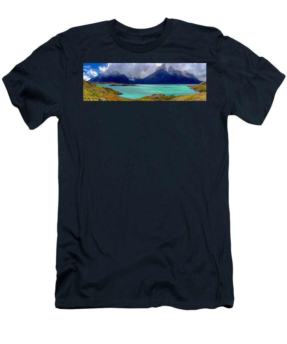 Home T-Shirt featuring the photograph Patagonia Glacial Lake by Richard Gehlbach