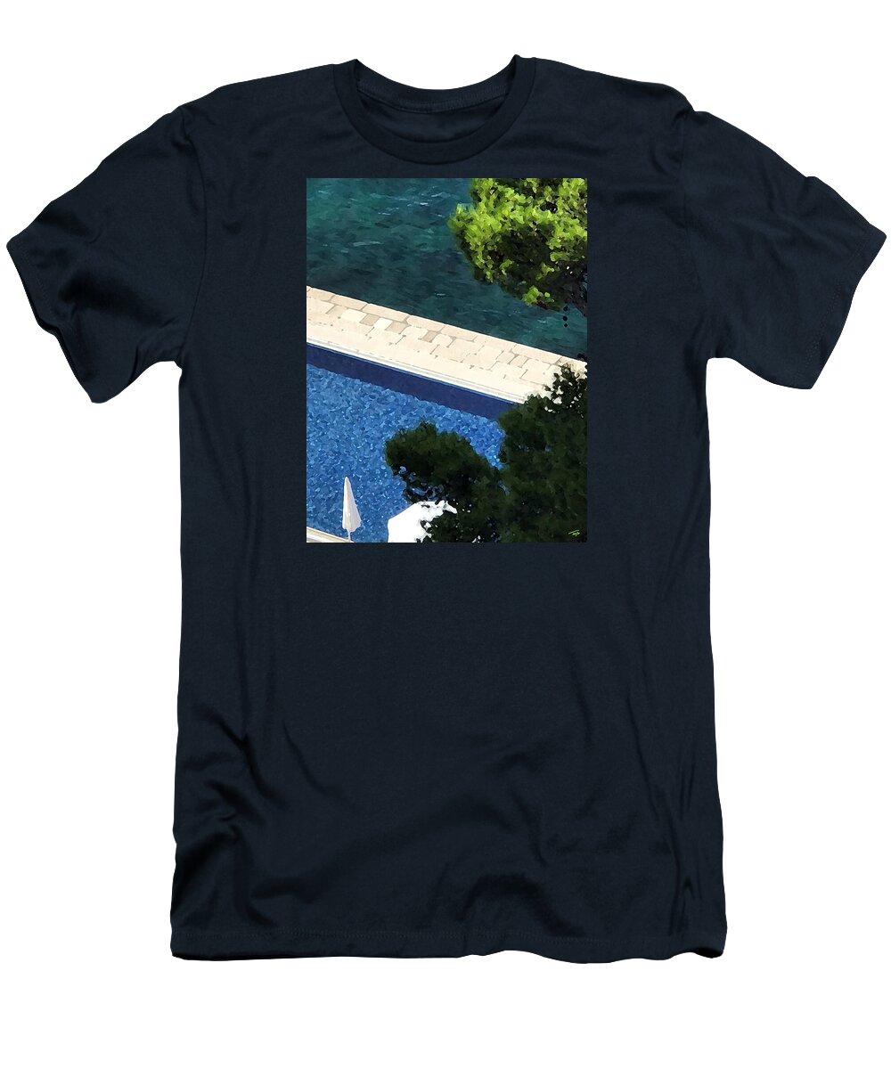 Croatia T-Shirt featuring the photograph Pool and Sea by Tom Johnson
