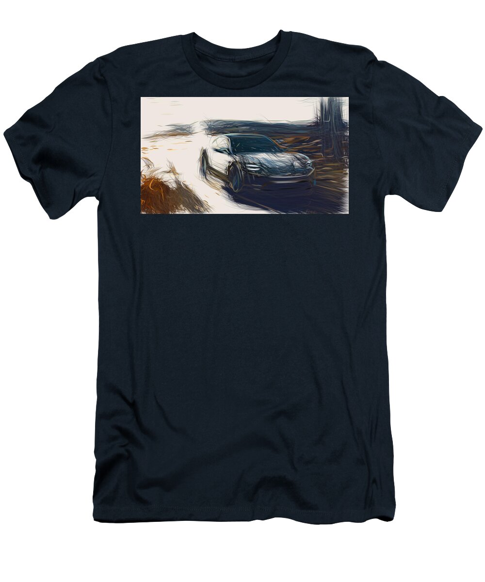 Porsche T-Shirt featuring the digital art Porsche Mission E Cross Turismo Drawing by CarsToon Concept