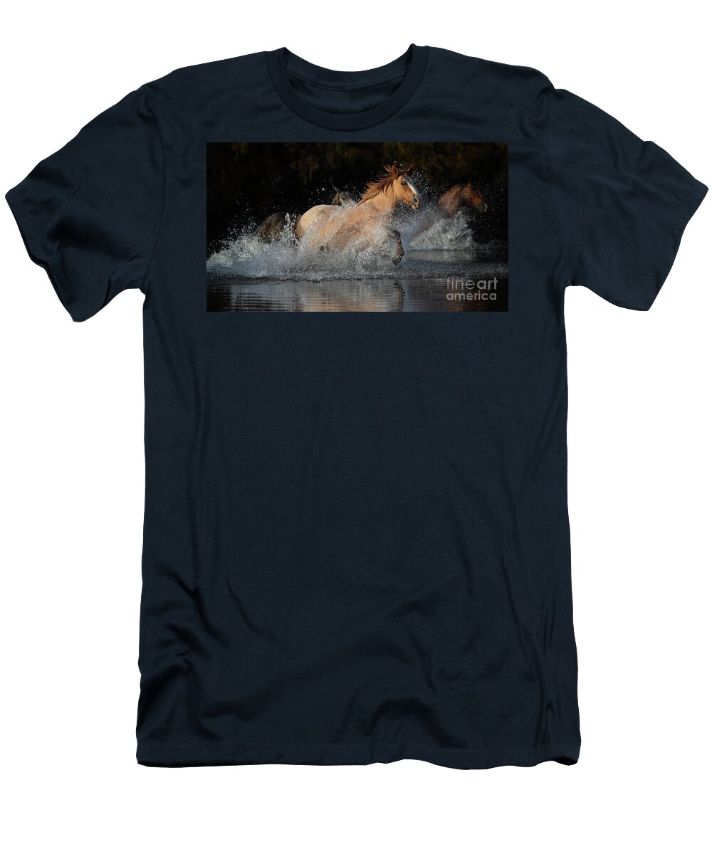 Horse T-Shirt featuring the photograph River Run by Shannon Hastings
