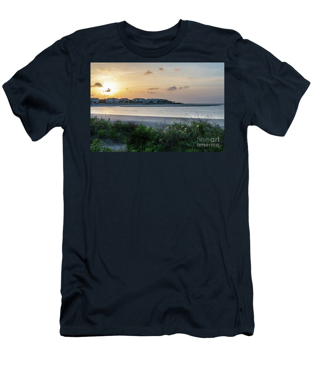 Shallow Water T-Shirt featuring the photograph Shallow Water - Breach Inlet by Dale Powell