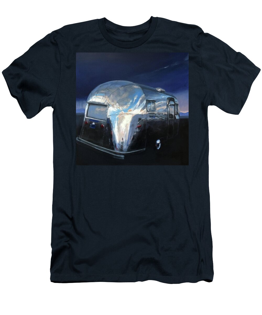 Airstream T-Shirt featuring the painting Shelter from the Approaching Storm by Elizabeth Jose