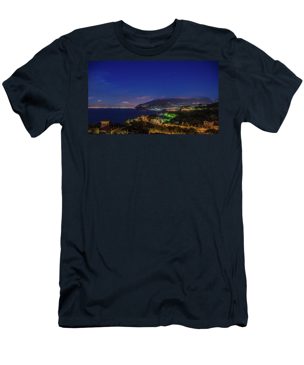 Italy T-Shirt featuring the photograph Sorrento in the Blue Hour by Douglas Wielfaert