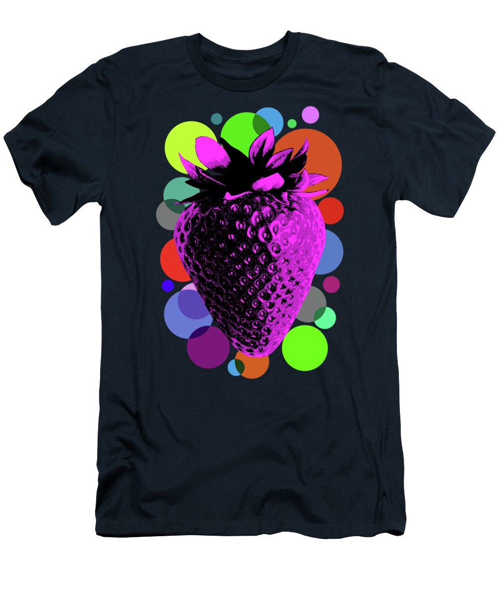 Strawberry T-Shirt featuring the digital art Strawberry on Vintage Paper 02 by Bobbi Freelance
