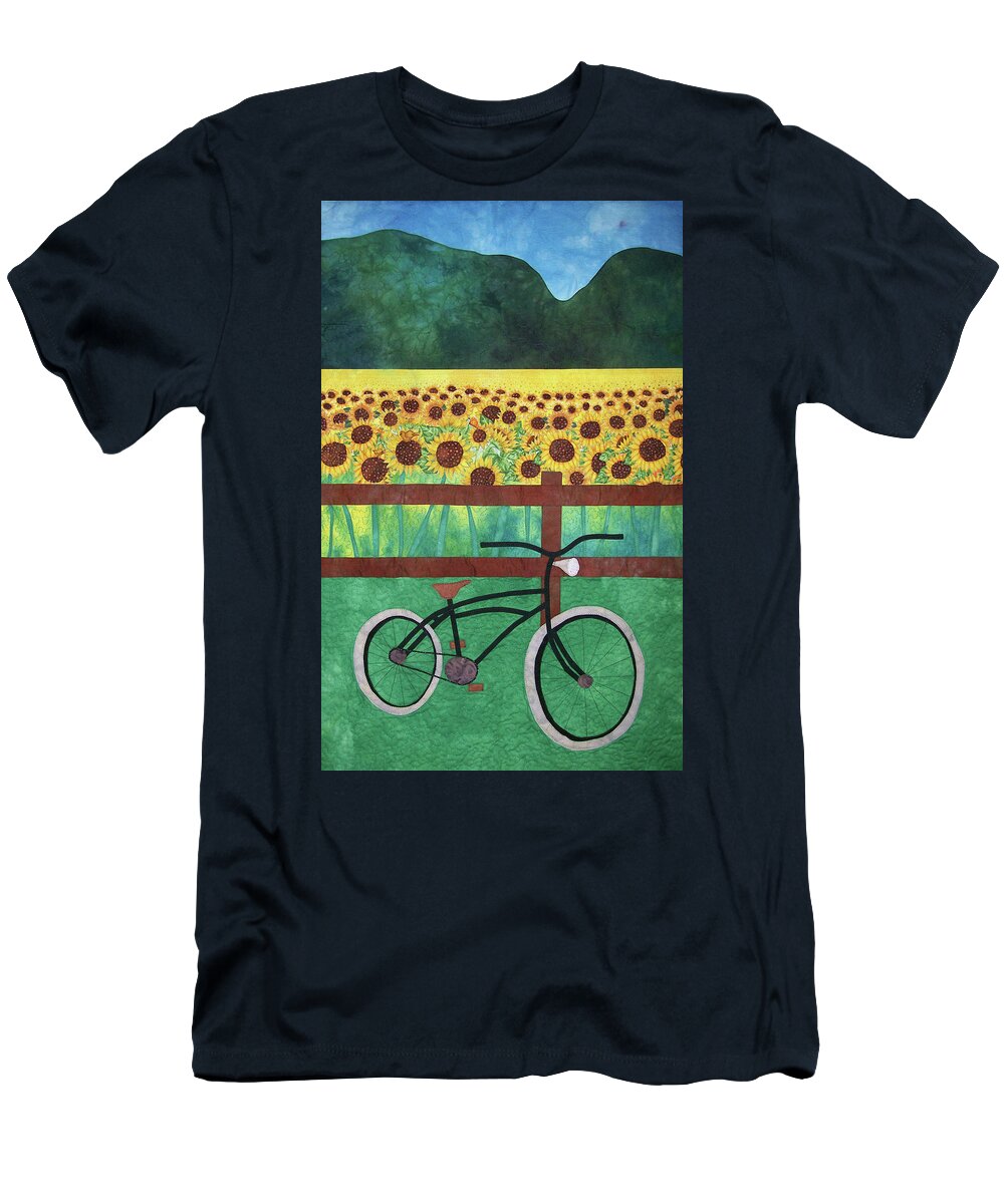 Sunflowers T-Shirt featuring the tapestry - textile Sunflowers at Whitehall Farm by Pam Geisel