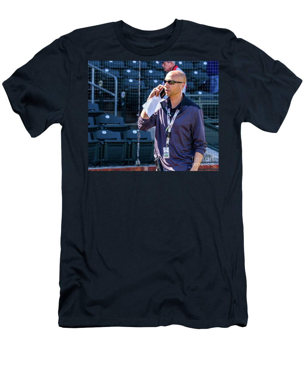 Baseball T-Shirt featuring the photograph Travis Ashby on the field by Randy Jackson