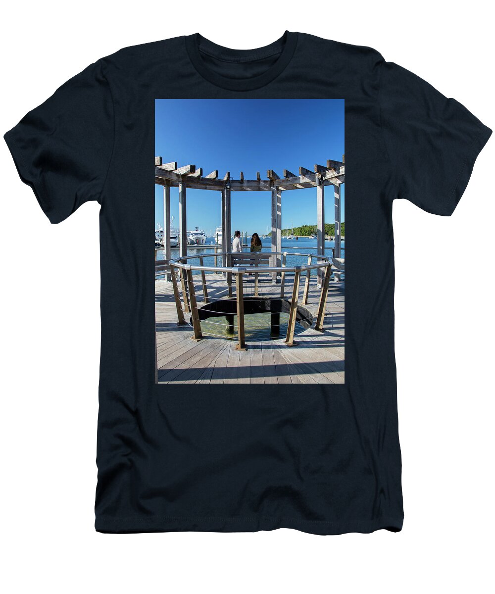 Estock T-Shirt featuring the digital art Waterfront, Port Jefferson, Ny by Lumiere