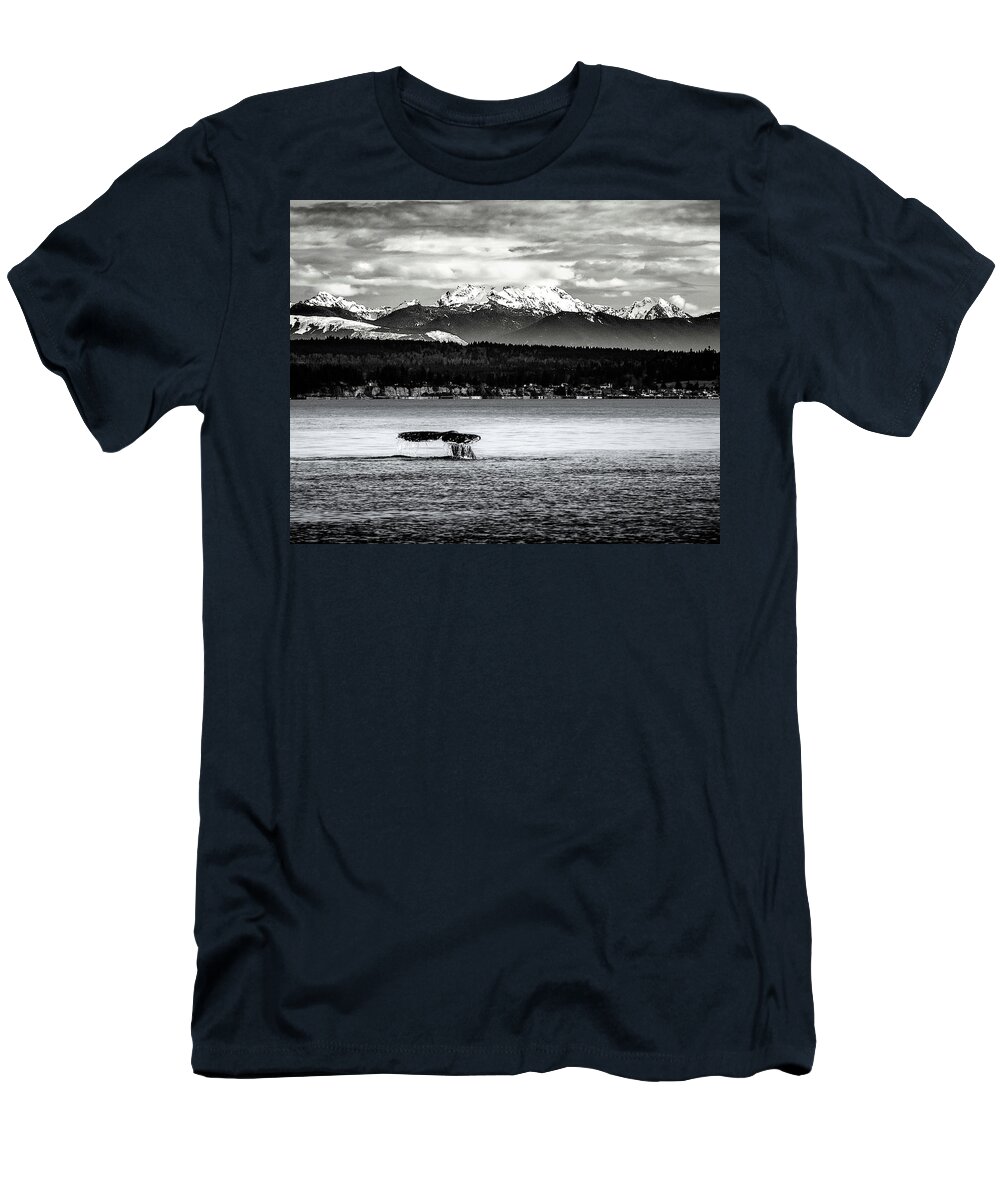 Gray Whale T-Shirt featuring the digital art Whale Tail by Ken Taylor