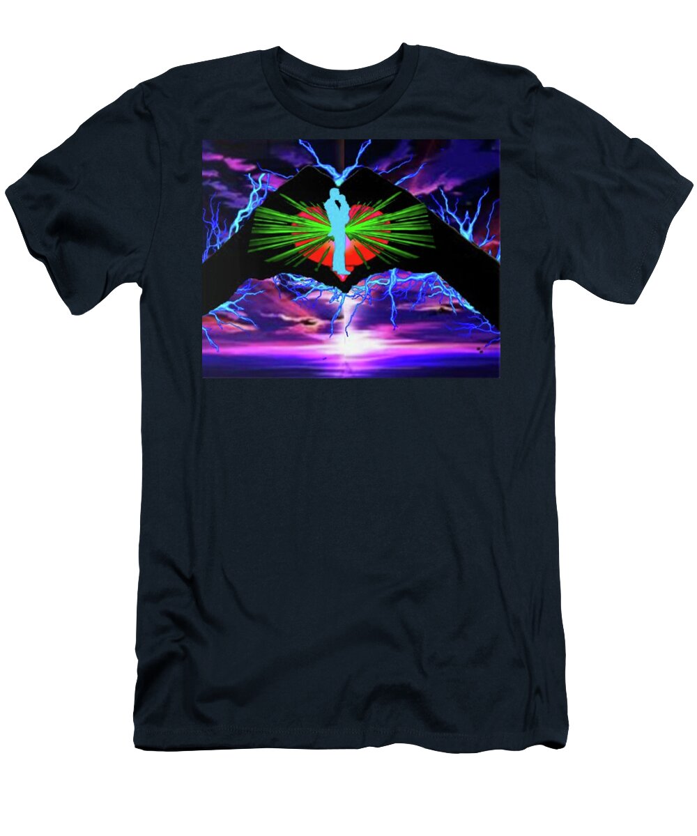 A Fathers Love Poem T-Shirt featuring the digital art A Fathers Love Power by Stephen Battel