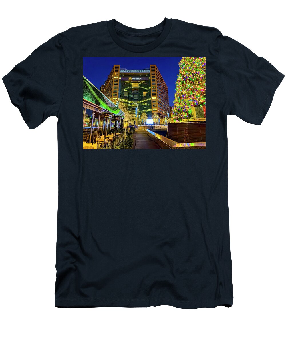Detroit T-Shirt featuring the photograph Detroit Campus Martius Christmas Lights IMG_6335 #2 by Michael Thomas