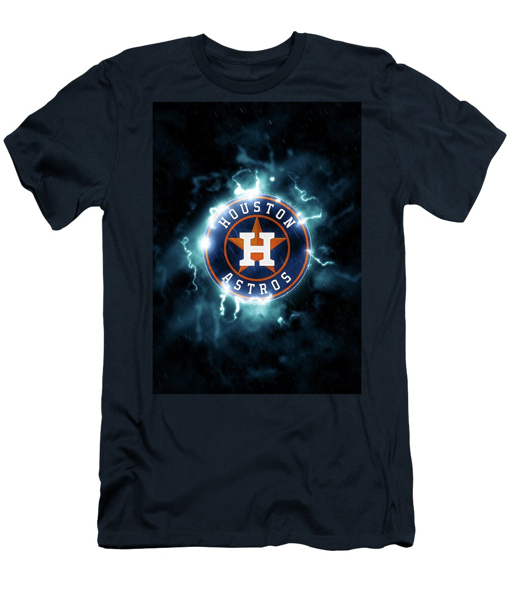 Lighting Baseball Houston Astros T-Shirt by Leith Huber - Fine Art America