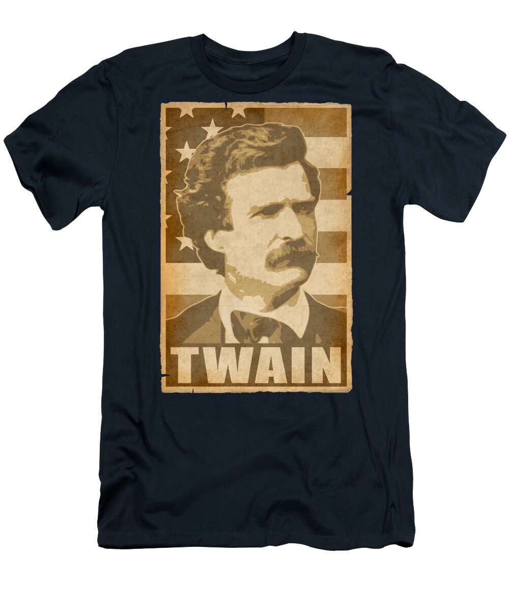 Mark T-Shirt featuring the digital art Mark Twain America by Filip Schpindel