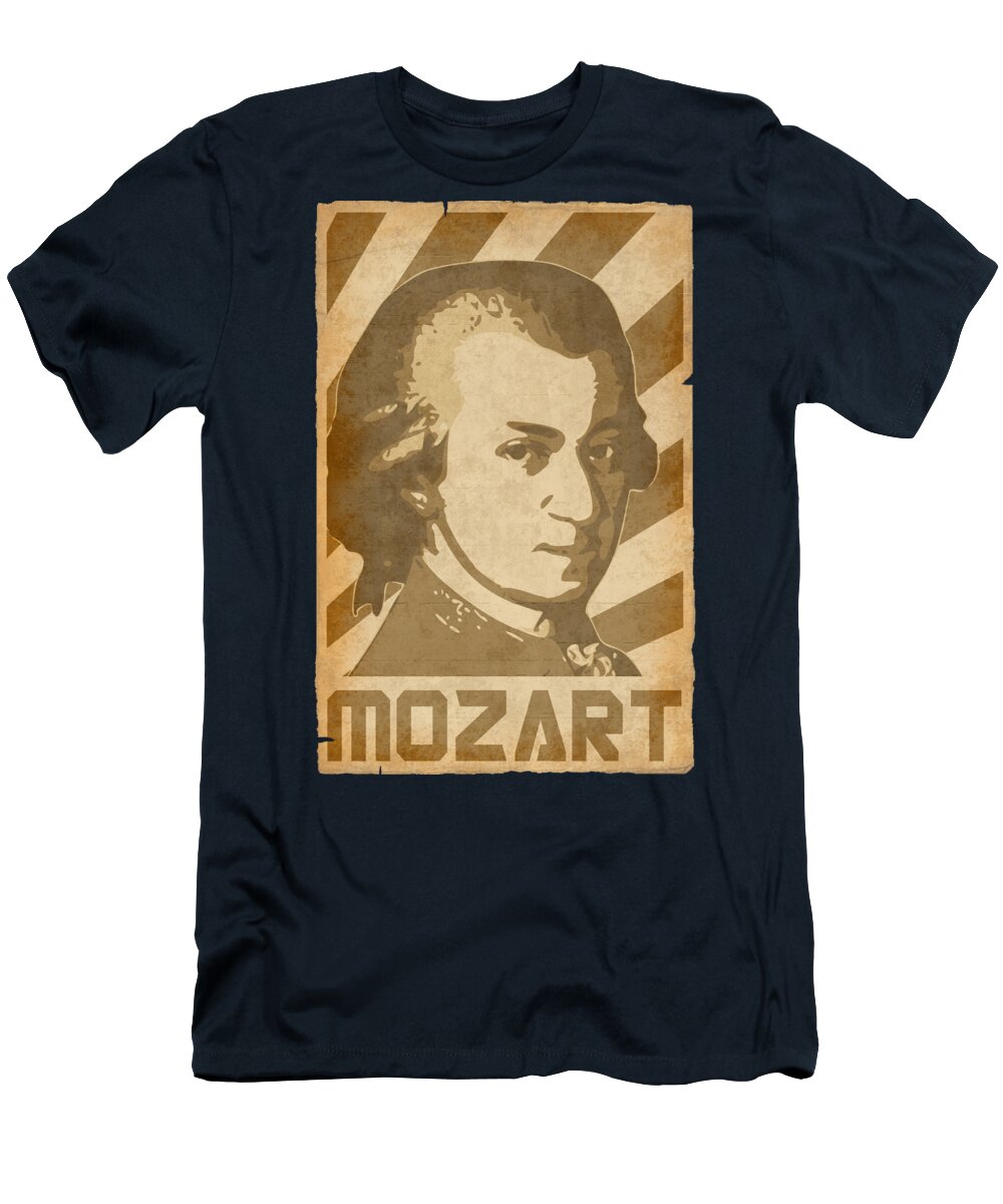 Mozart T-Shirt featuring the digital art Mozart Retro Propaganda by Filip Schpindel