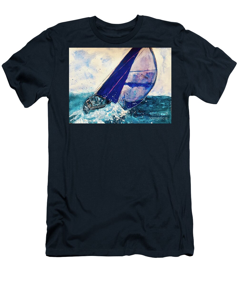 Sailing T-Shirt featuring the painting The Calm Before The Storm #1 by Sherry Harradence
