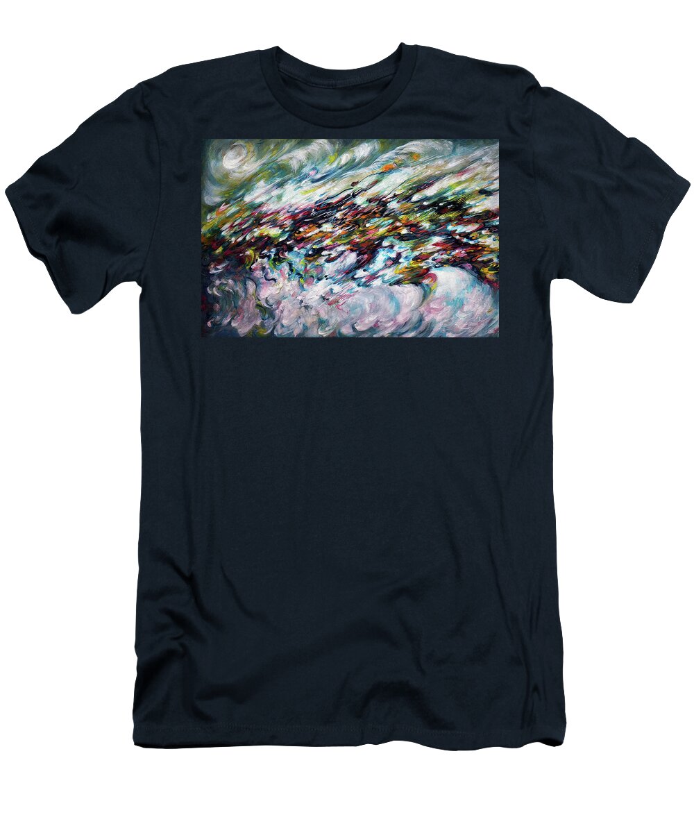 Cosmic T-Shirt featuring the painting Infinite Cosmos - 4 #1 by Harsh Malik