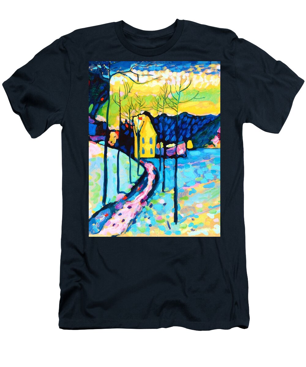 Winter Landscape T-Shirt featuring the painting Winter Landscape, 1909 by Wassily Kandinsky