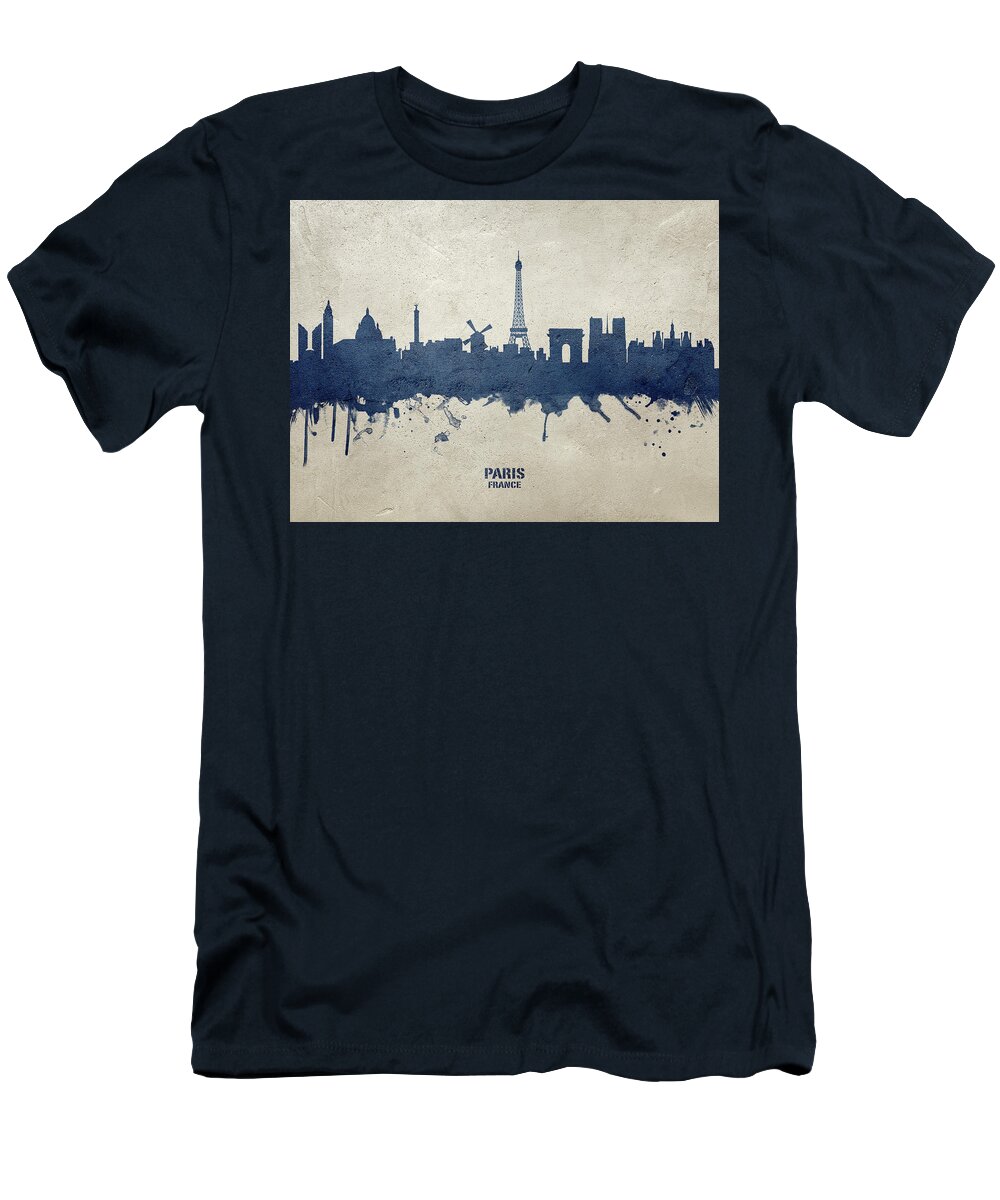 Paris T-Shirt featuring the digital art Paris France Skyline #40 by Michael Tompsett