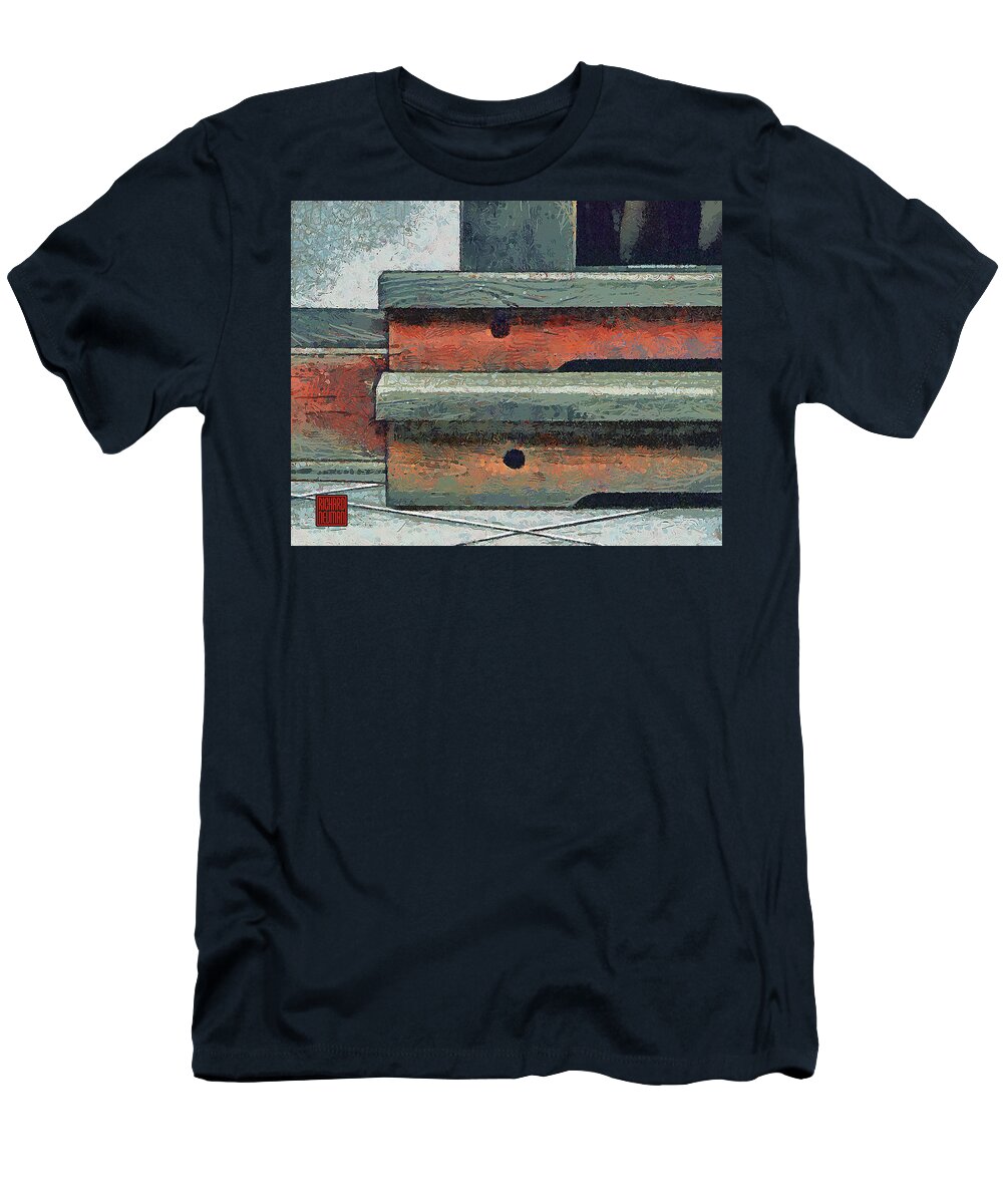 Abstract T-Shirt featuring the mixed media 503 Worn Wood Steps Todaiji Temple, Nara, Japan by Richard Neuman Architectural Gifts