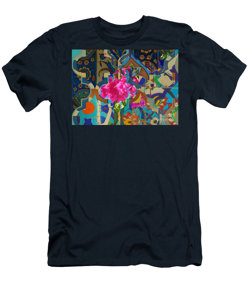 Flowers T-Shirt featuring the mixed media Floral #7 by Seema Z