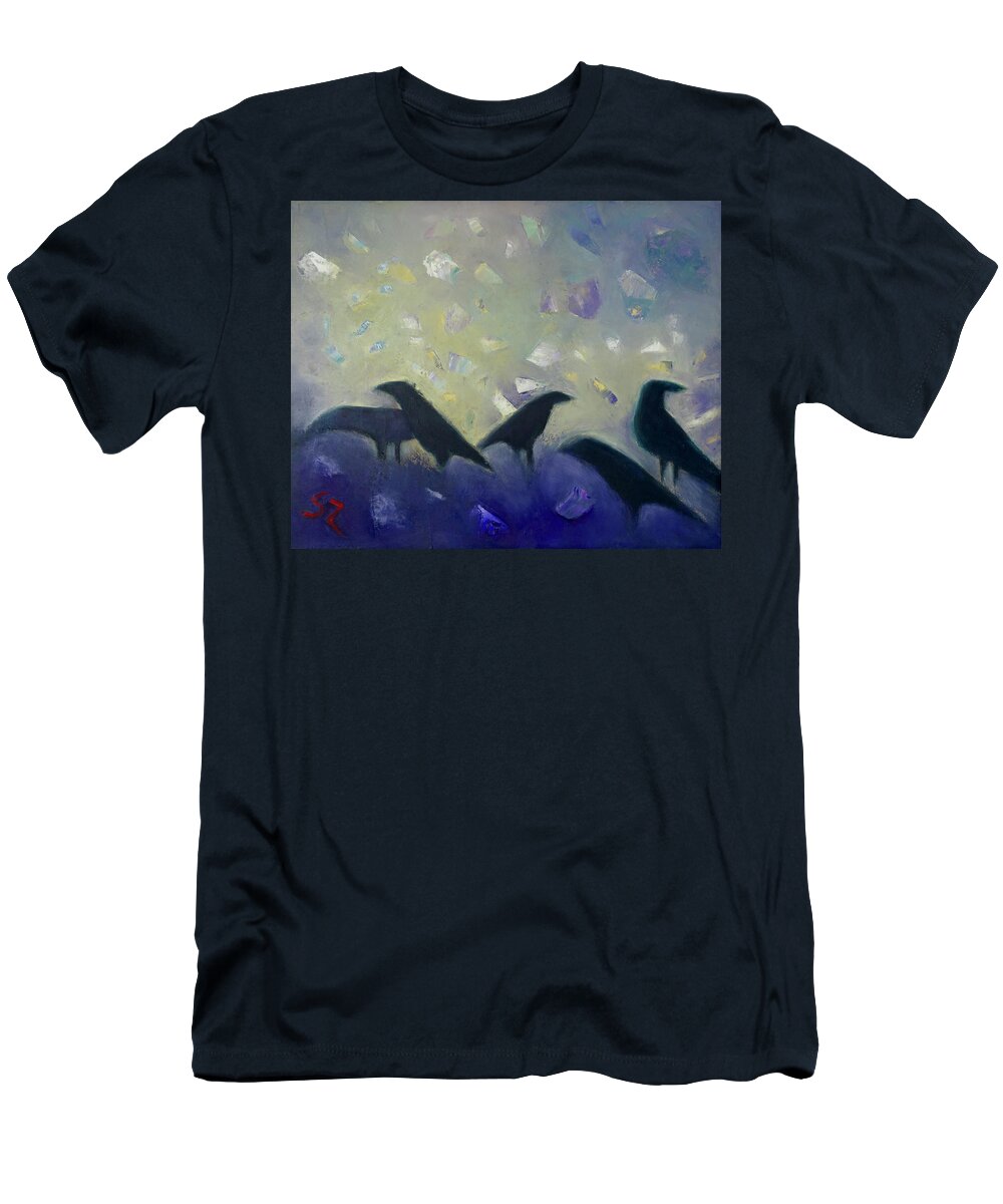 Oil Painting T-Shirt featuring the painting A conversation among friends by Suzy Norris