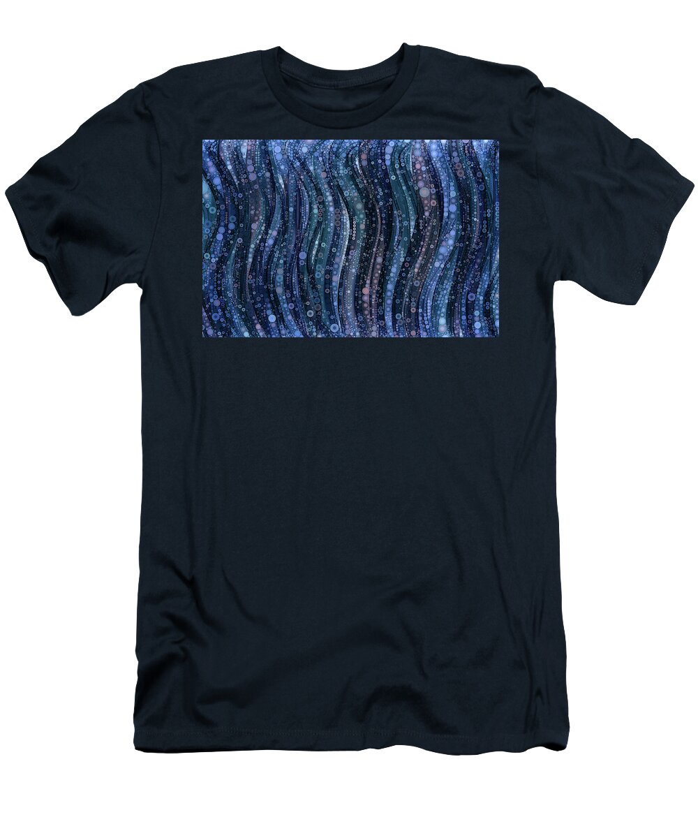 Blue Abstract T-Shirt featuring the digital art Blue Abstract Art by Peggy Collins