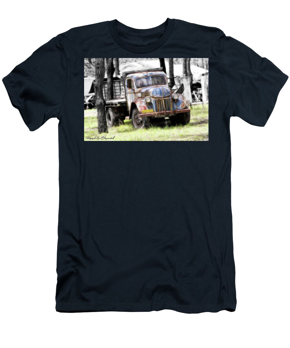 Vintage Truck Photo Prints T-Shirt featuring the digital art Aged 01 by Kevin Chippindall