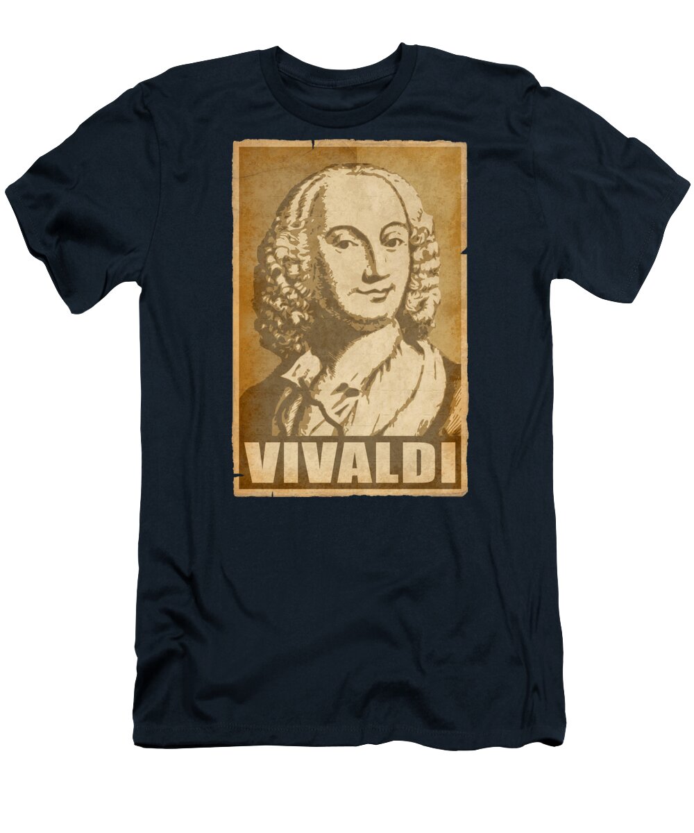 Antonio T-Shirt featuring the digital art Antonio Vivaldi Propaganda Pop Art by Filip Schpindel