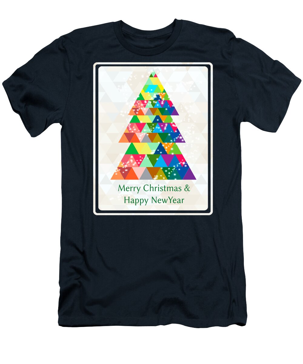Christmas T-Shirt featuring the digital art happy marry Christmas by Mark Ashkenazi