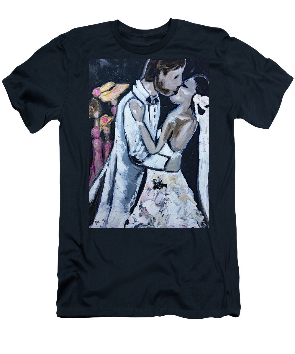 Wedding T-Shirt featuring the painting At Last by Roxy Rich
