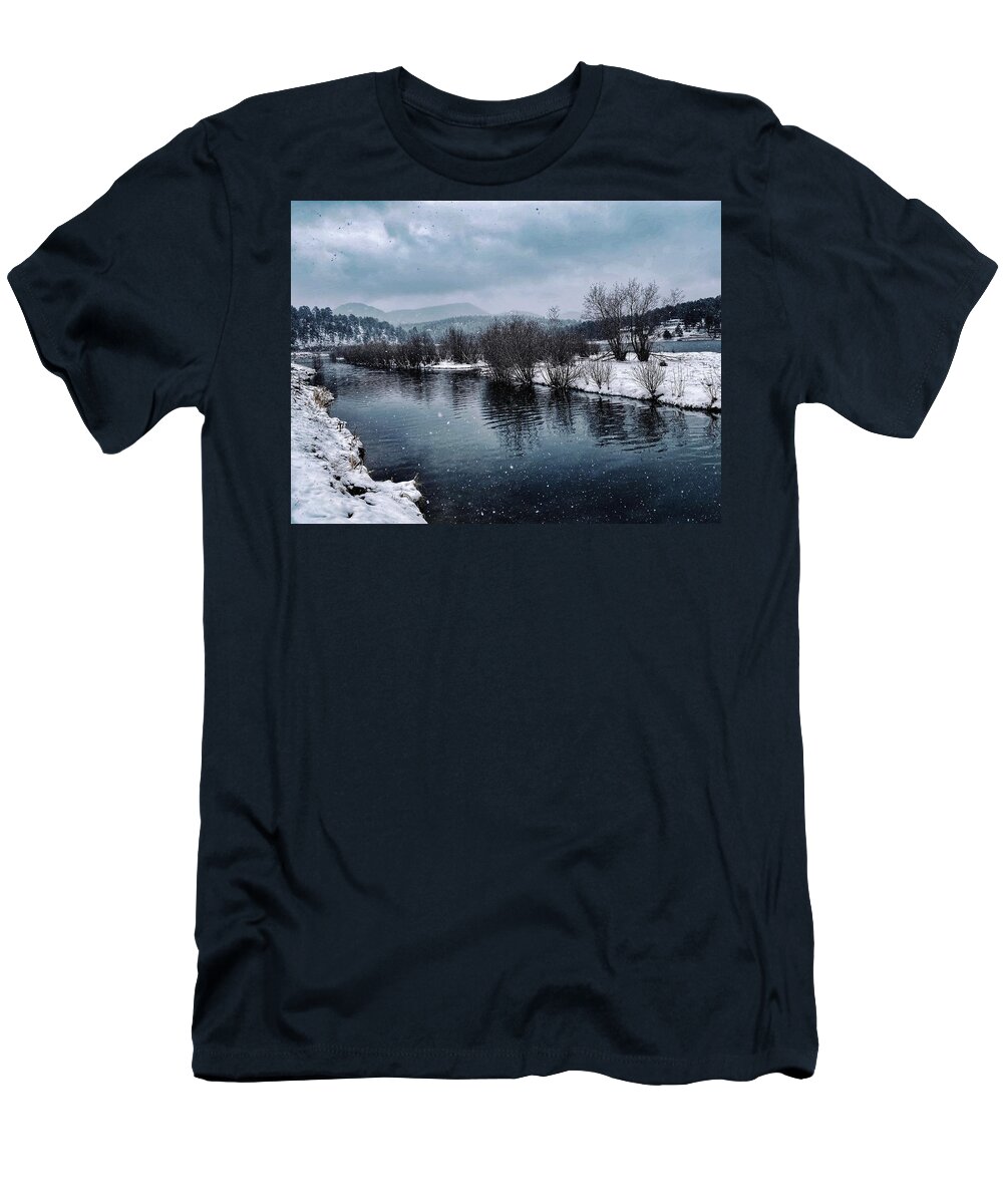 Dan Miller T-Shirt featuring the photograph Atramentous Inlet by Dan Miller