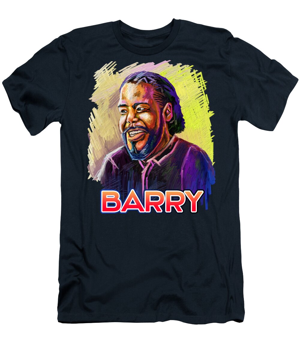 Tina Turner T-Shirt featuring the painting Barry White by Anthony Mwangi