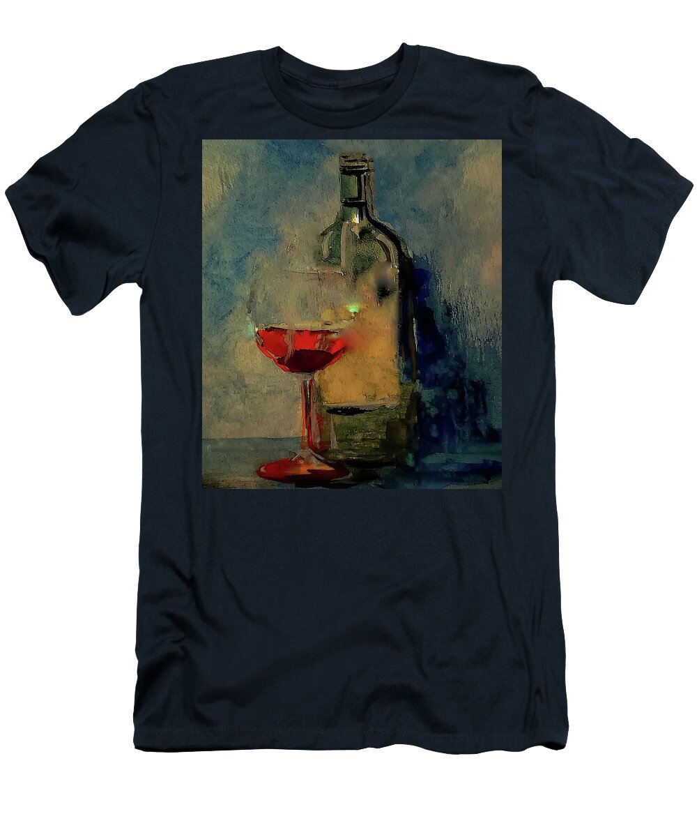 Lights T-Shirt featuring the painting Beautifully Lighted Winescape Watercolour Painting by Lisa Kaiser
