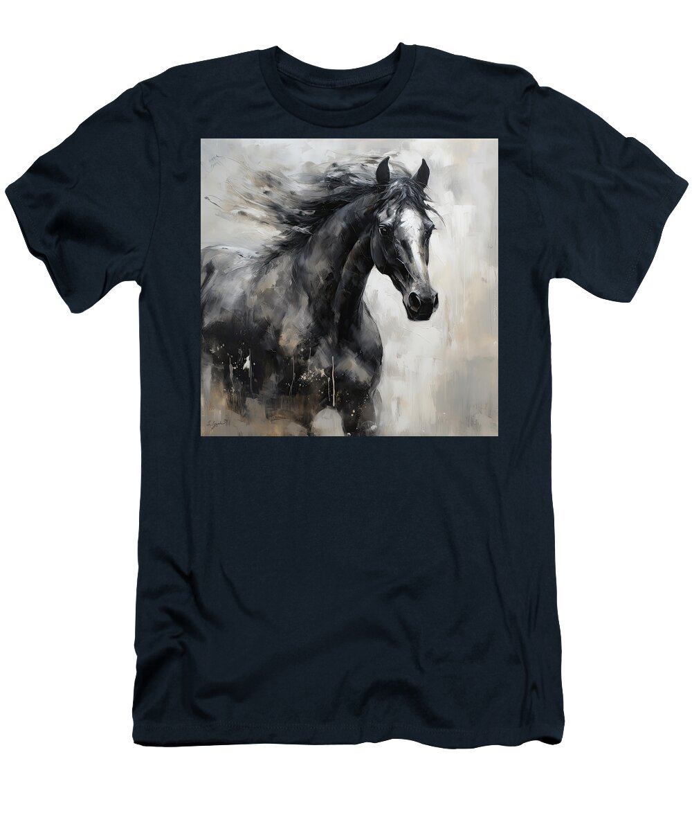Gray Horse T-Shirt featuring the photograph Believe by Lourry Legarde