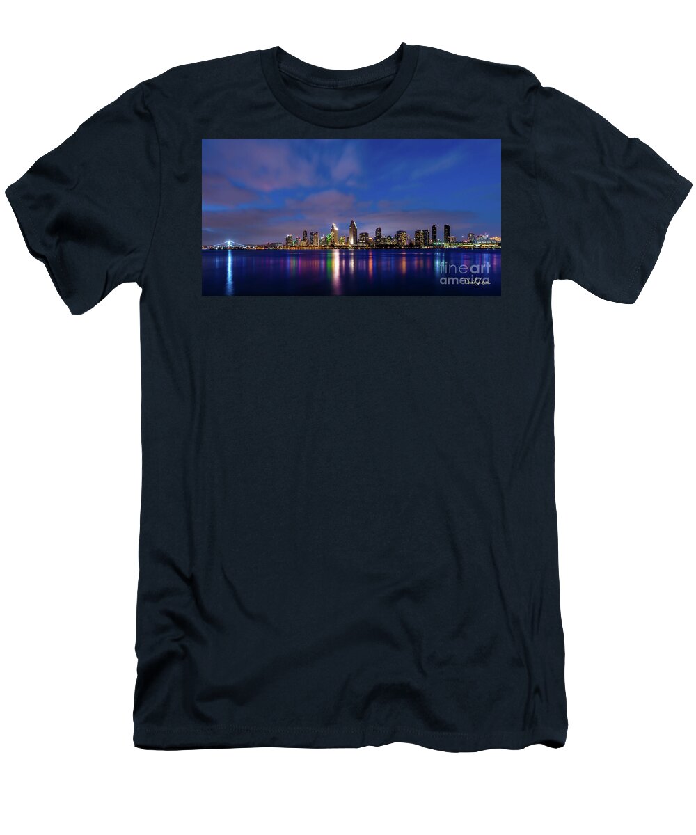 Beach T-Shirt featuring the photograph Big Sky, Vibrant Reflections by David Levin