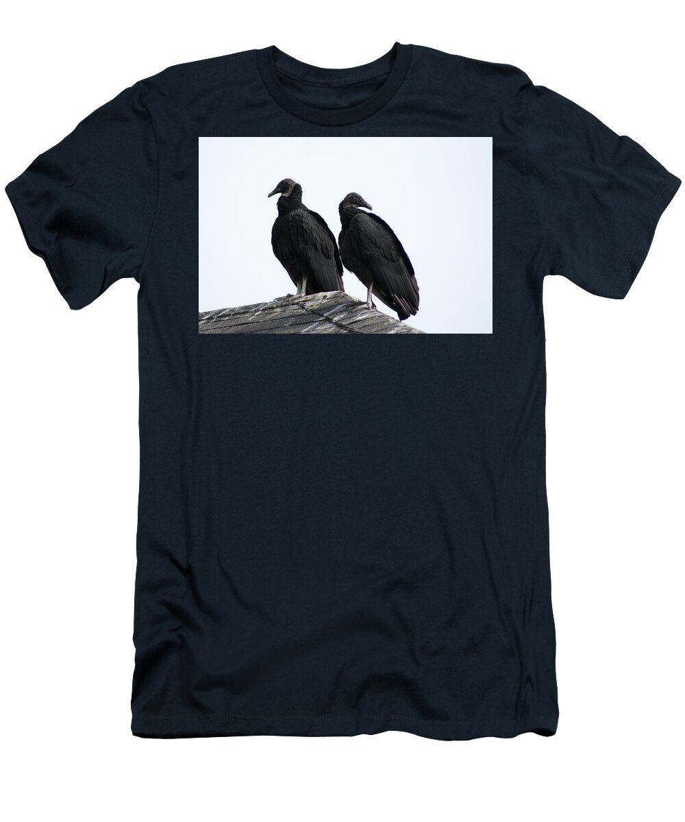  T-Shirt featuring the photograph Black Vultures by Heather E Harman