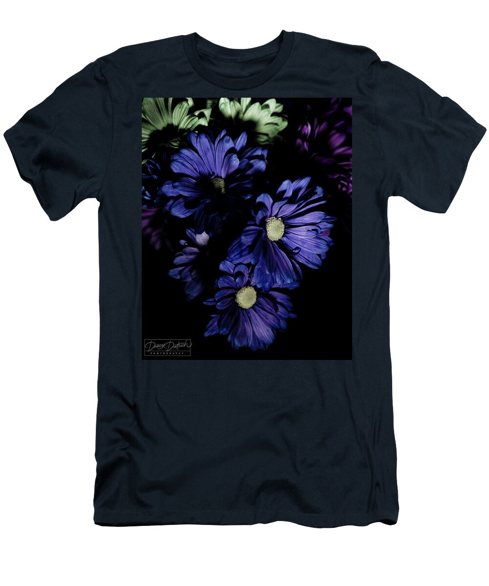 Blue Flowers T-Shirt featuring the photograph Blue Chrysanthemum by Darcy Dietrich
