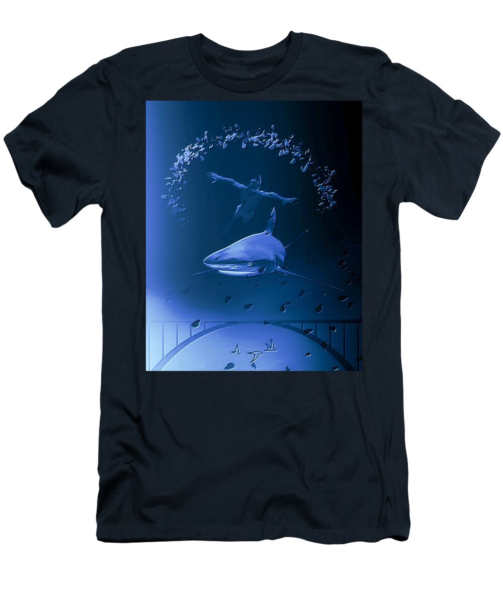 Love T-Shirt featuring the digital art Blue Underwater by Auranatura Art
