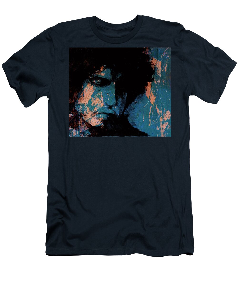 Bob Dylan Art T-Shirt featuring the mixed media Bob Dylan - Retro by Paul Lovering