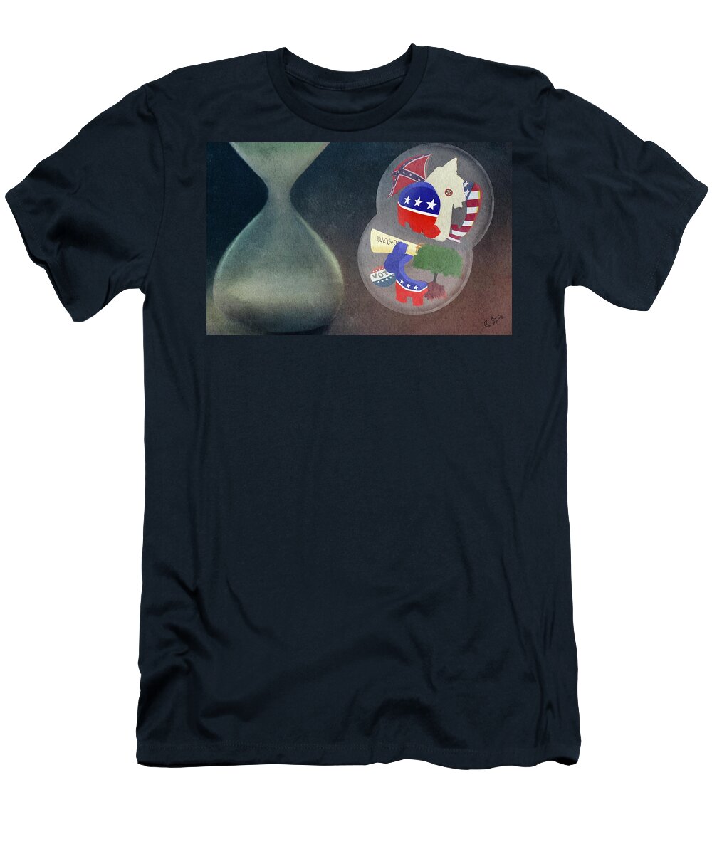  T-Shirt featuring the digital art Bubble Merger by Jason Cardwell