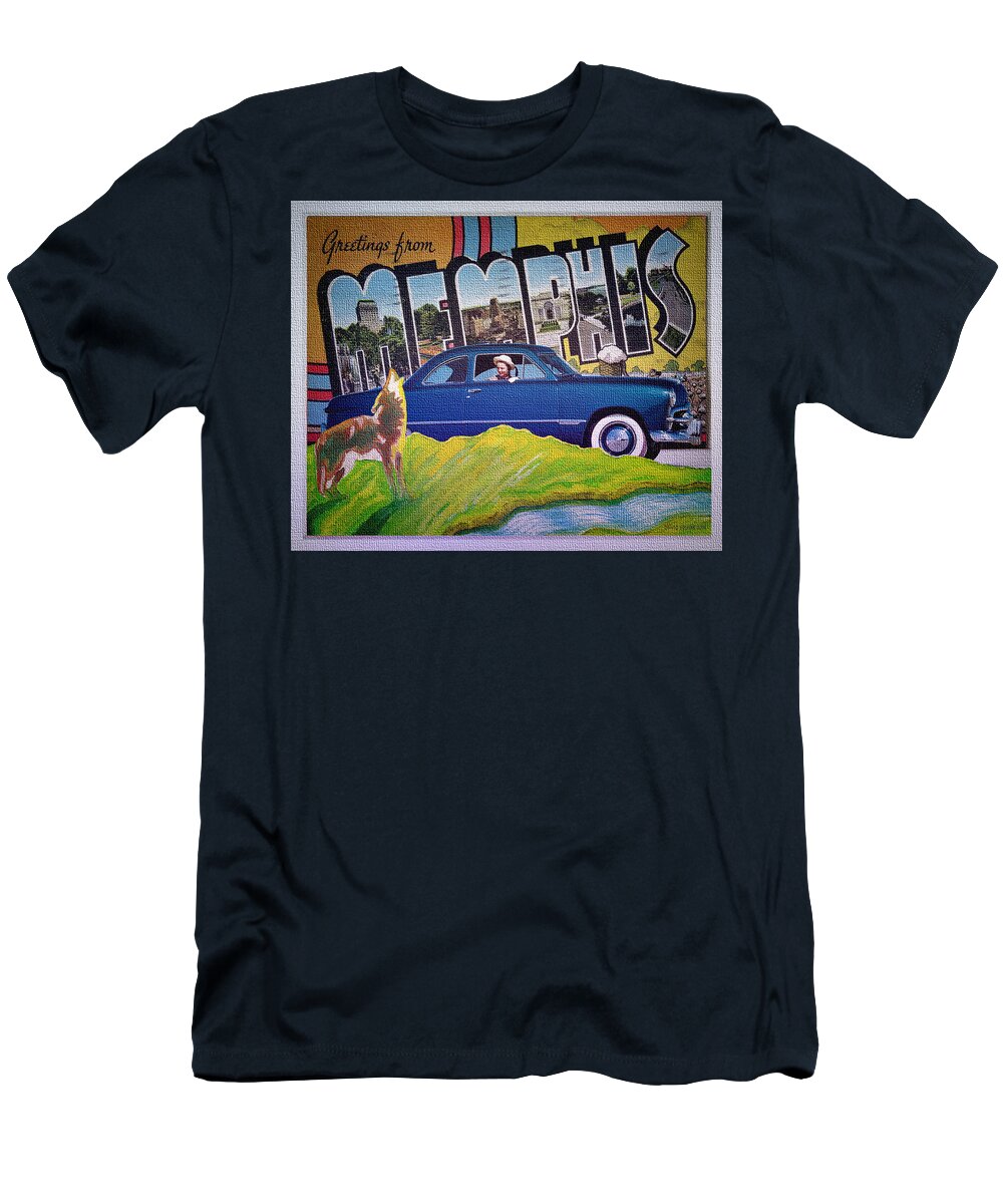 Dixie Road Trips T-Shirt featuring the digital art Dixie Road Trips / Memphis by David Squibb