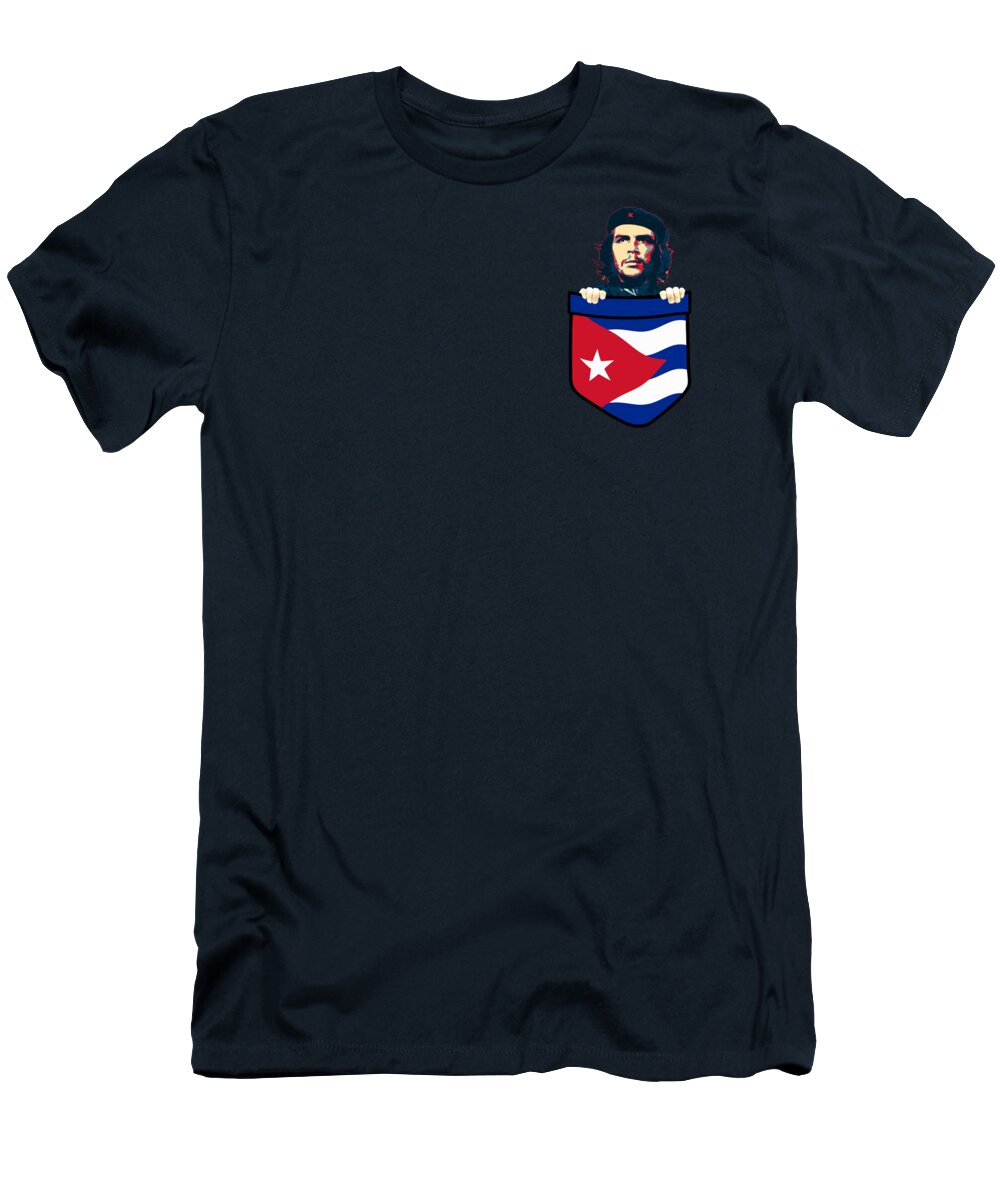 Cuba T-Shirt featuring the digital art Che Guevara Cuba Chest Pocket by Filip Schpindel