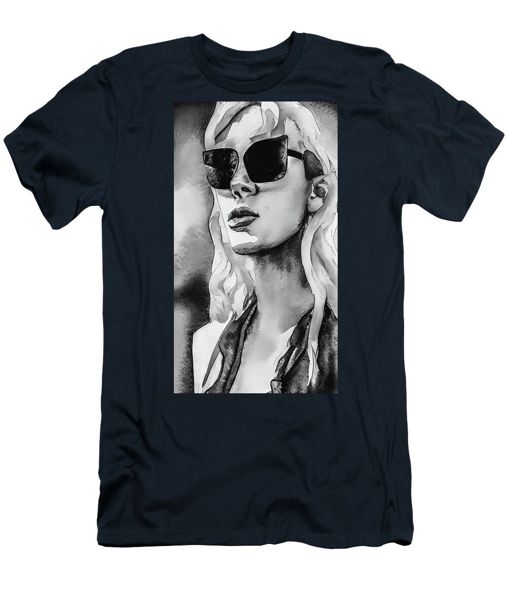 Wall Art T-Shirt featuring the painting Cheap Sunglasses 4 by Bob Orsillo