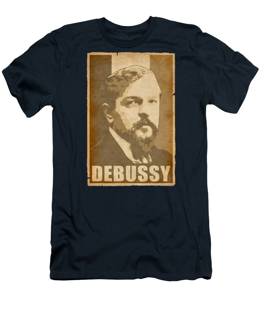 Claude T-Shirt featuring the digital art Claude Debussy French by Filip Schpindel