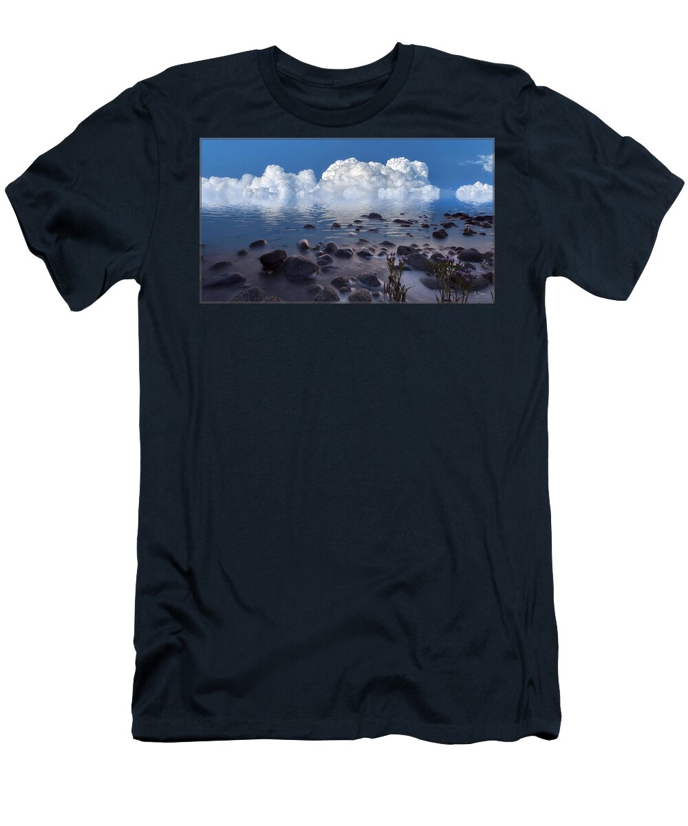 Clouds T-Shirt featuring the photograph Clouds along the River by Barbara Zahno