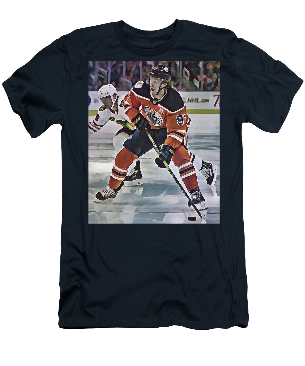 HOT!! Connor McDavid Edmonton Oilers Hockey Team Name & Number T-Shirt  S-5XL
