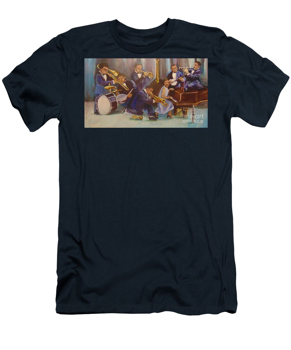 Jazz T-Shirt featuring the painting Cool Jazz by Saundra Johnson