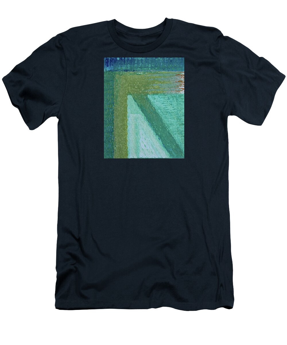 Abstract T-Shirt featuring the painting Corner Green by Corinne Carroll