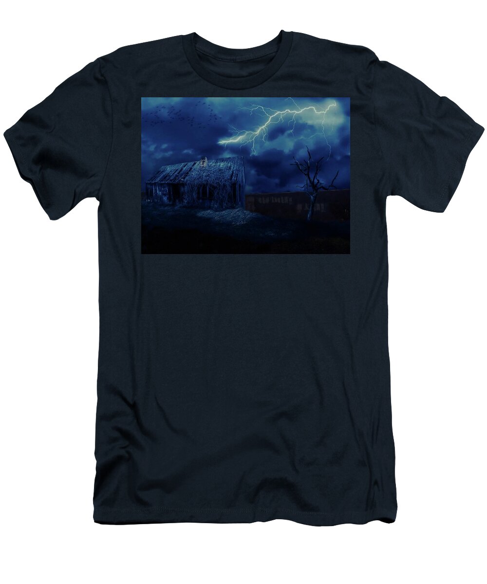 Edit This July 2020 T-Shirt featuring the mixed media Dark Storm by Teresa Trotter