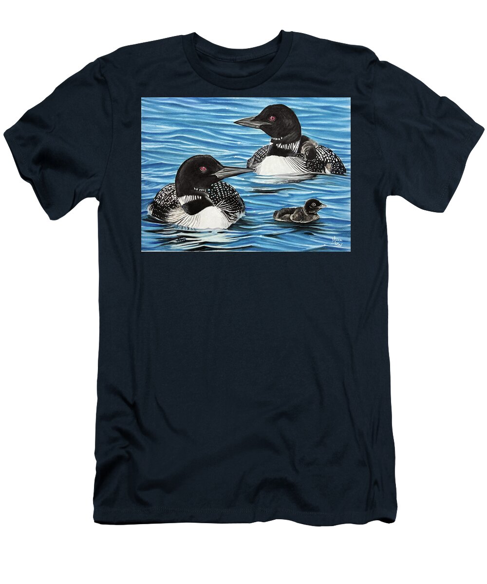 Loon T-Shirt featuring the painting Day Care by Mark Ray